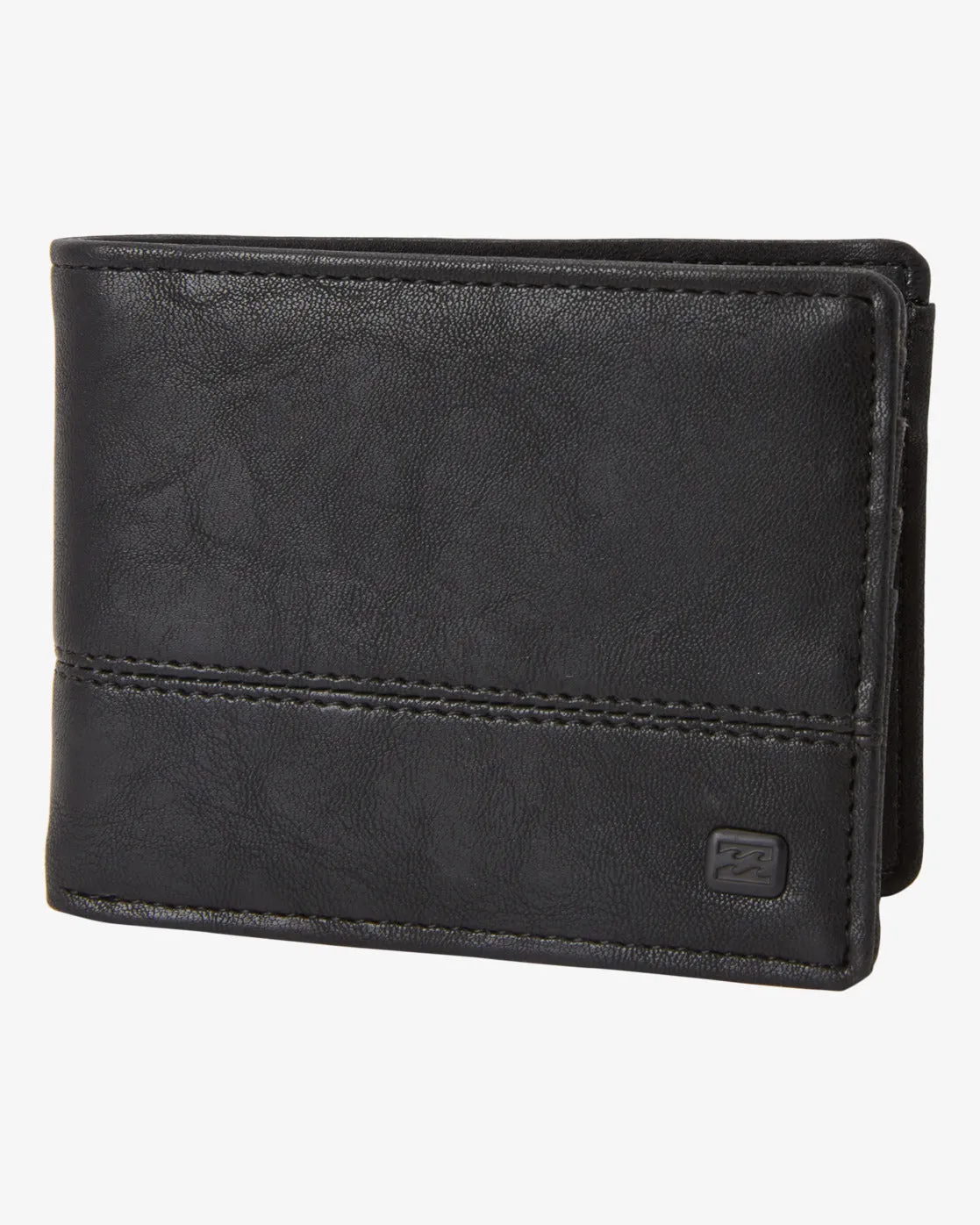 Dimension Faux Leather Bi-Fold Wallet - Black Grain sold by Billabong