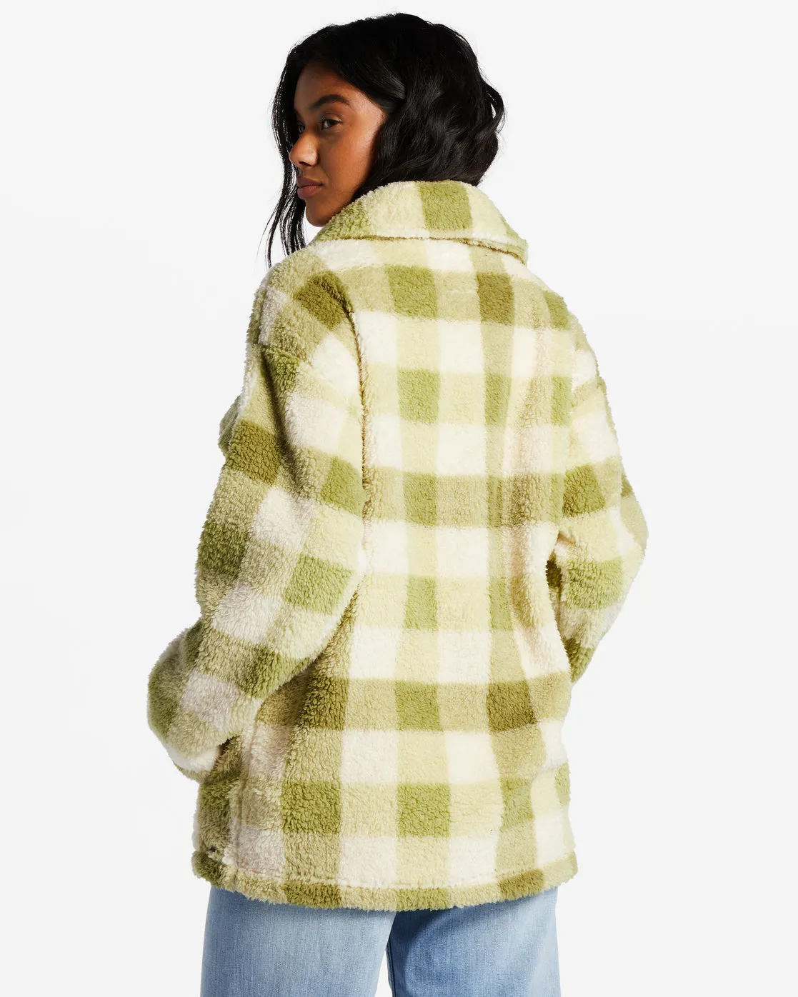 Fairbanks Button-Up Teddy Bear Jacket - Green Eyes sold by Billabong product image thumbnail 3