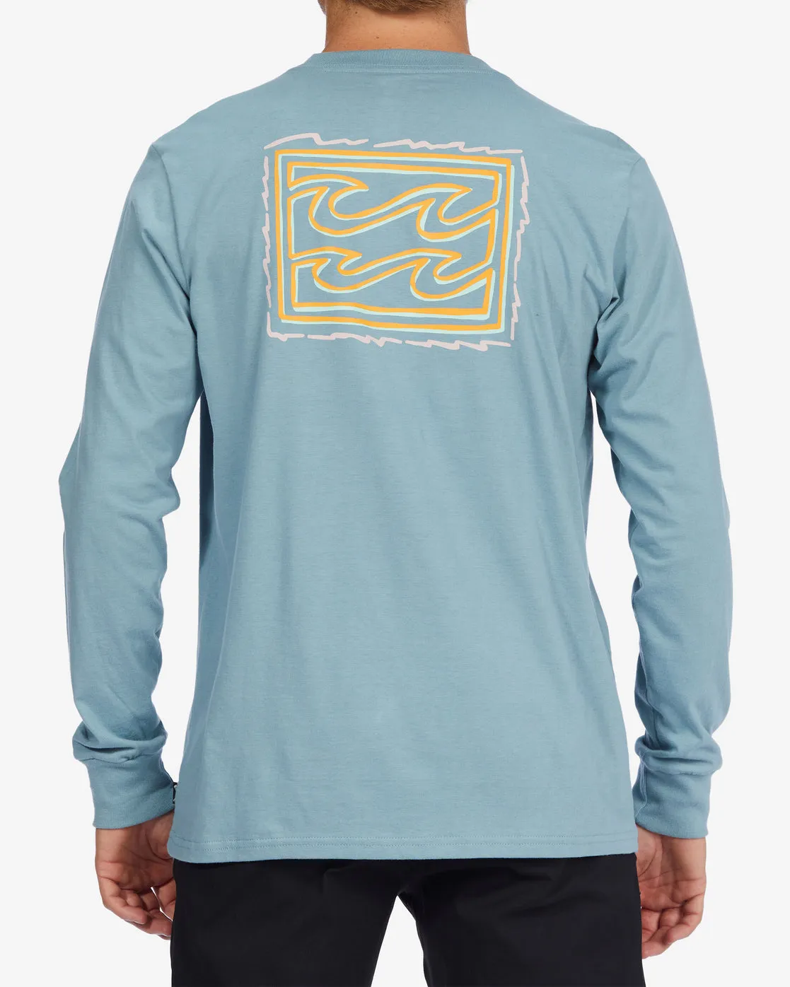 Crayon Wave Long Sleeve T-Shirt - Washed Blue sold by Billabong