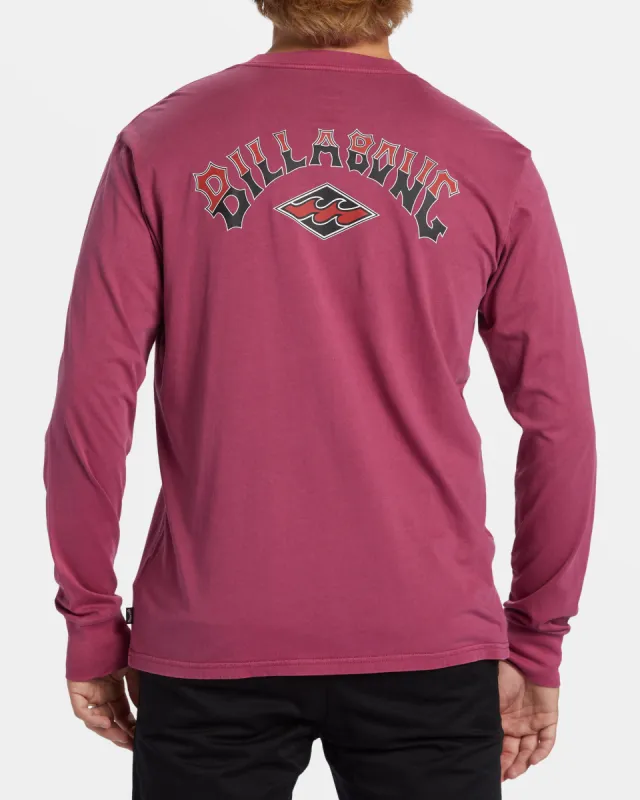Arch Wash Long Sleeve T-shirt - Jam sold by Billabong