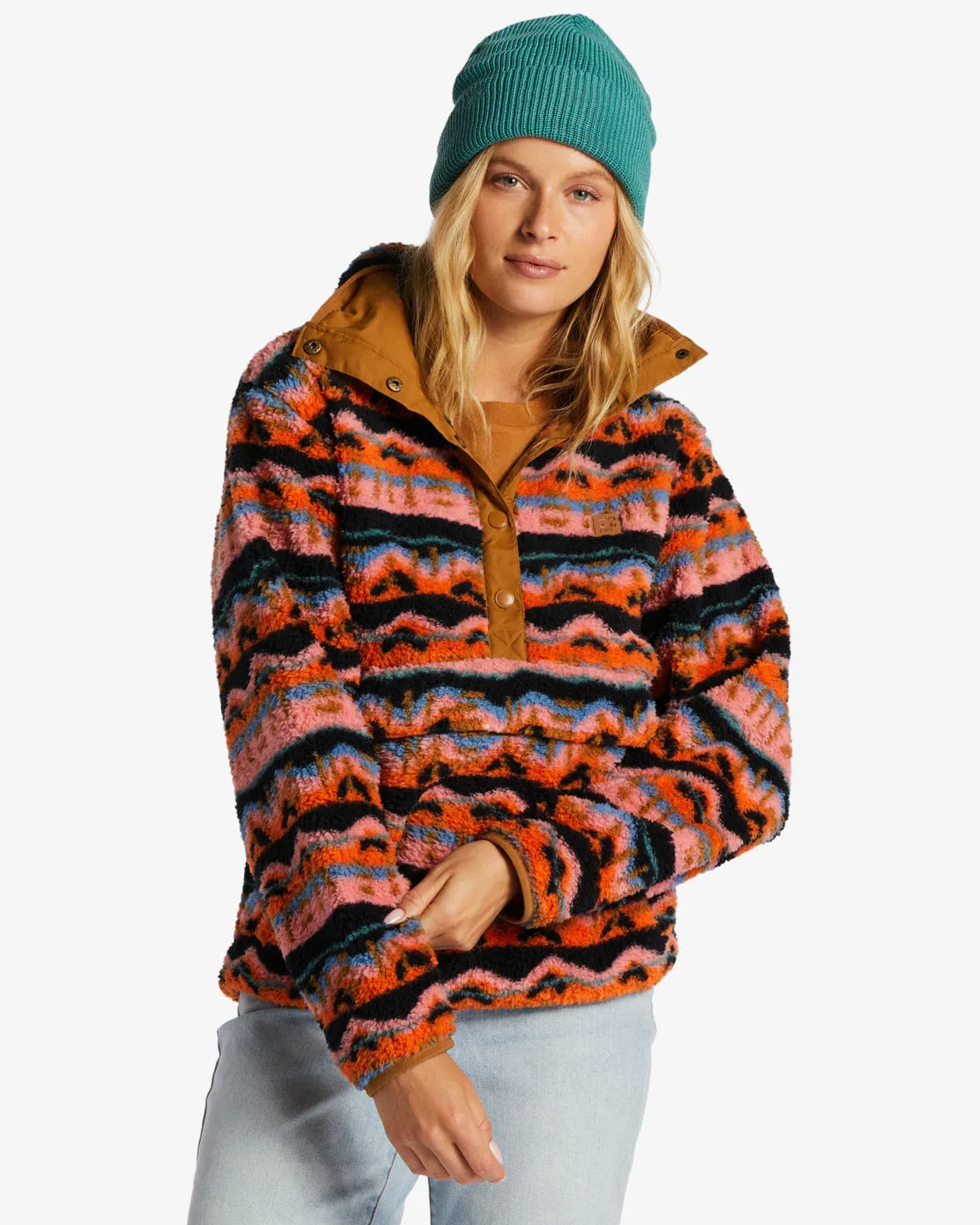 Switchback Mock Neck Fleece - Papaya sold by Billabong