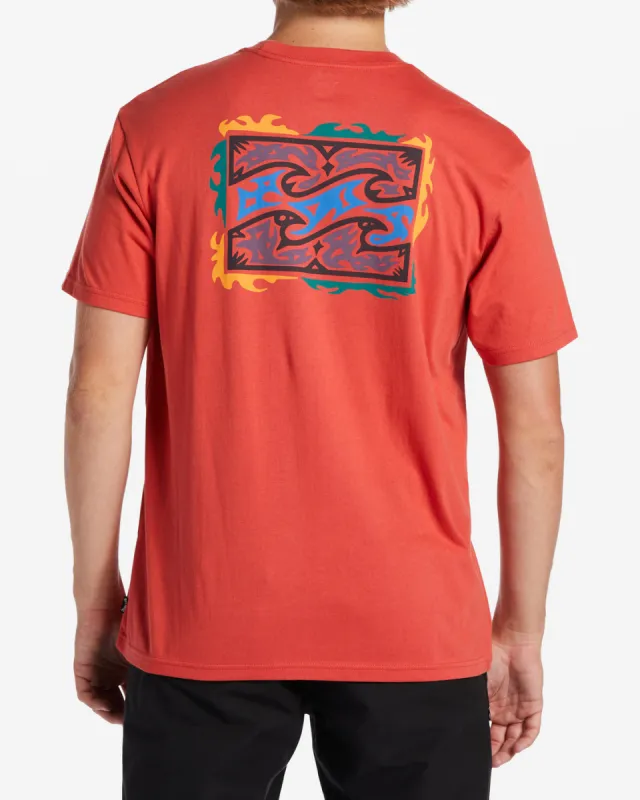 Crayon Wave T-Shirt - Coral sold by Billabong