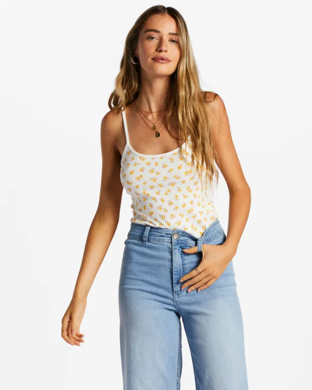 Little Sister Cami Rib Knit Top - Salt Crystal sold by Billabong