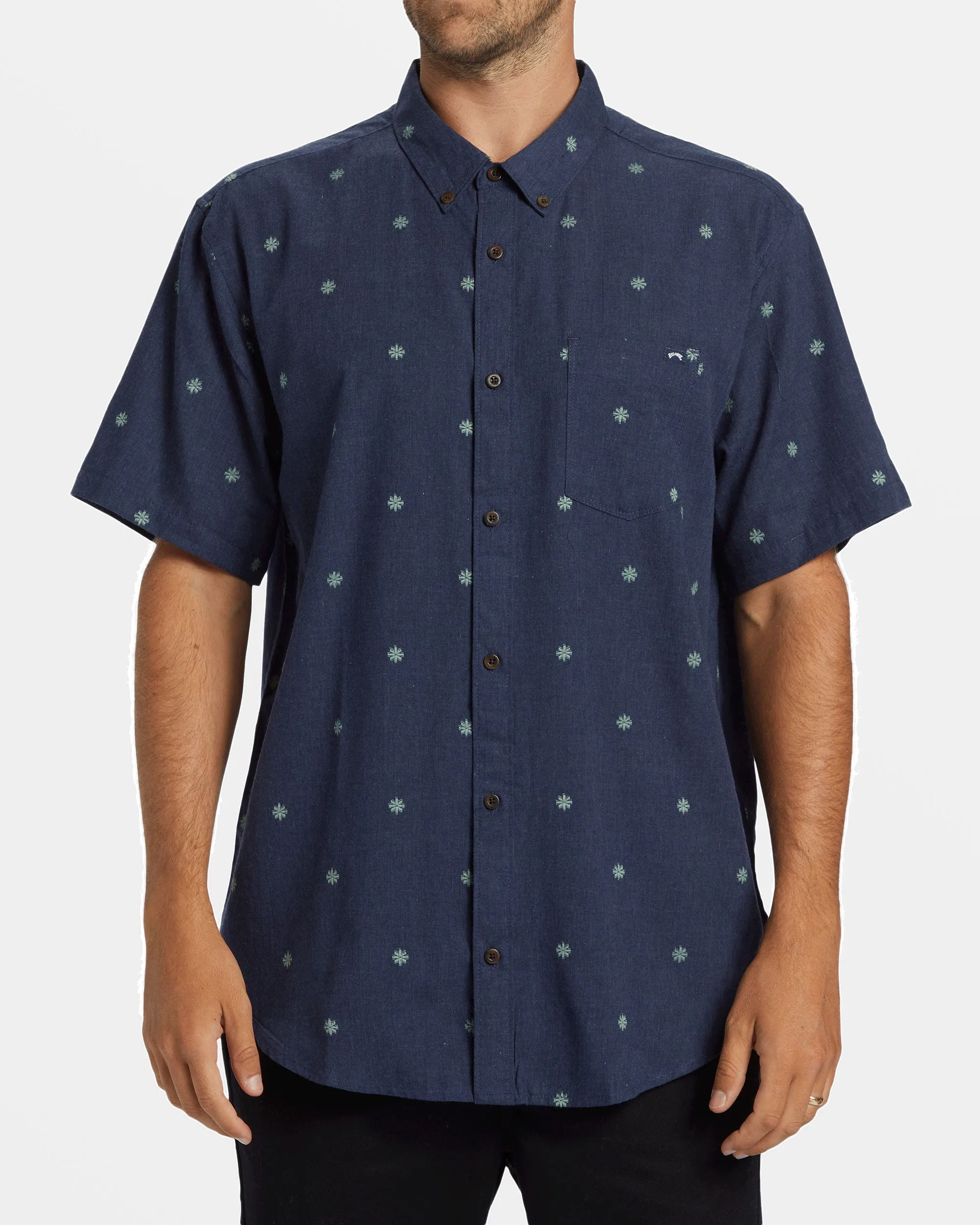 All Day Jacquard Short Sleeve Shirt - Dusty Navy sold by Billabong