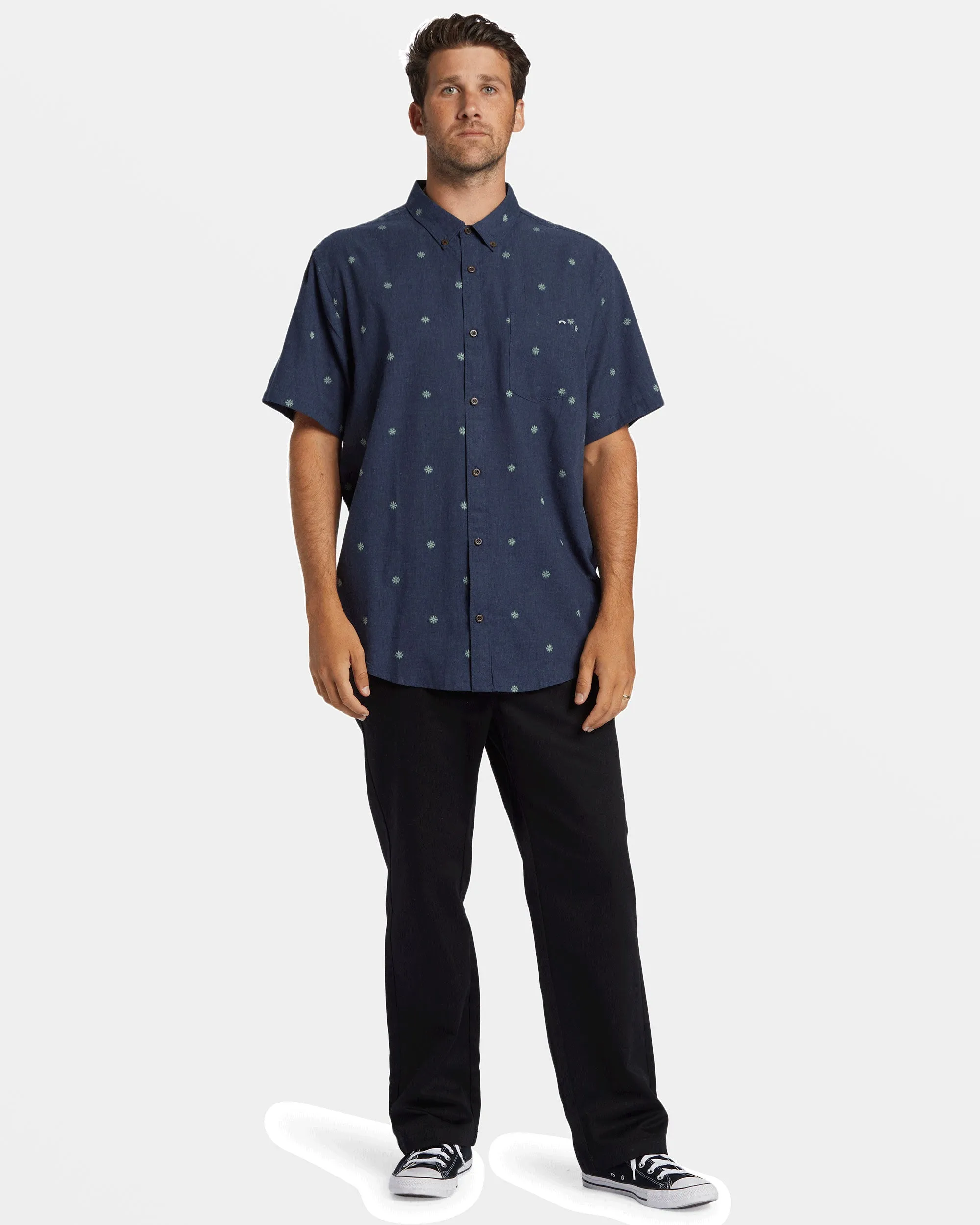 All Day Jacquard Short Sleeve Shirt - Dusty Navy sold by Billabong product image thumbnail 5