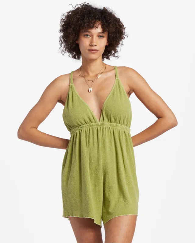 On Vacay Romper Cover Up - Palm Green sold by Billabong