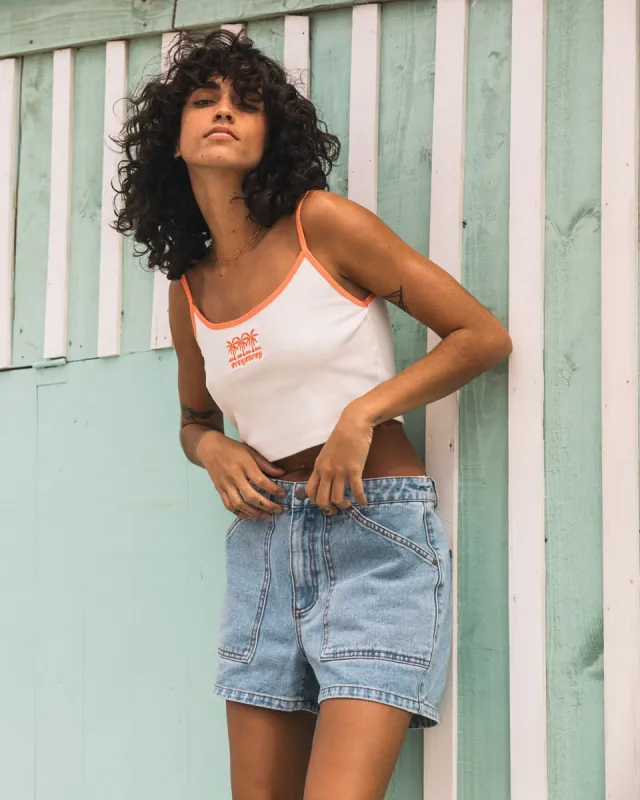 Aloe Cropped Tank Top - Salt Crystal made by Billabong