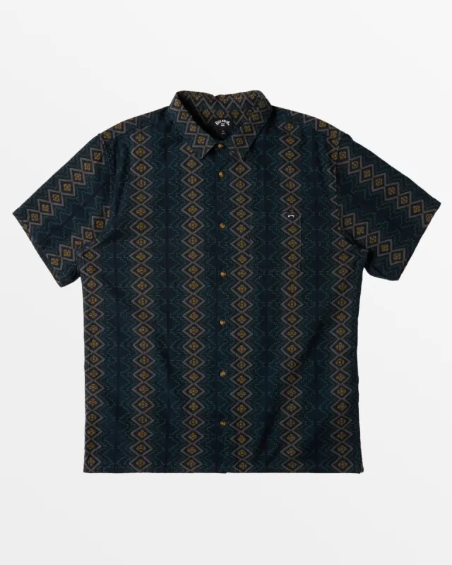 Sundays Jacquard Short Sleeve Shirt - Dark Blue sold by Billabong