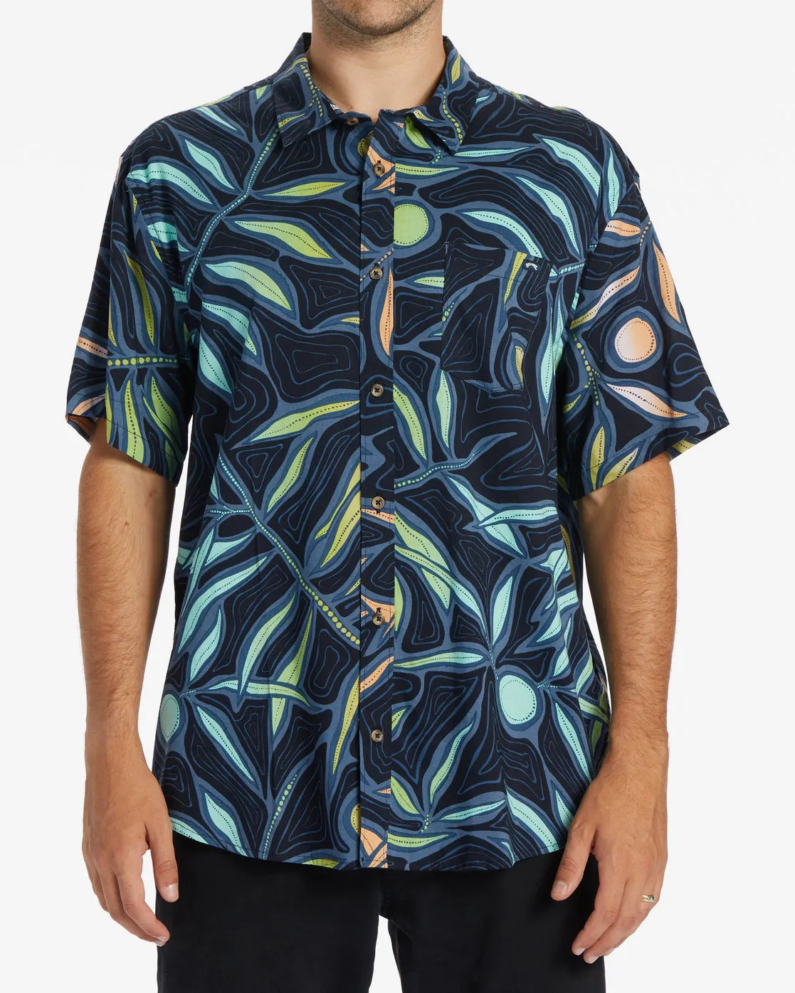 Sundays Short Sleeve Shirt - Dark Navy sold by Billabong