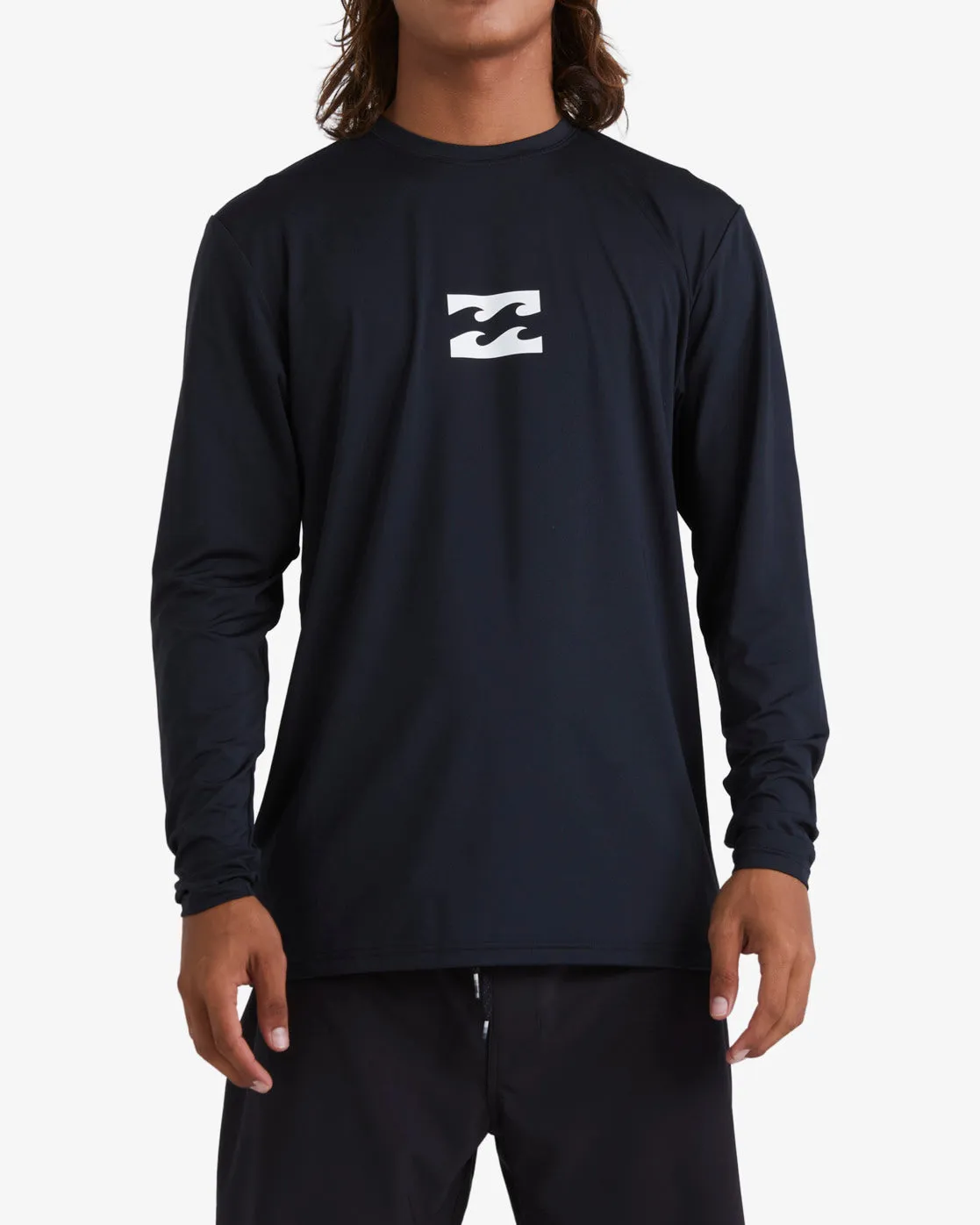 All Day Wave Loose Fit Long Sleeve Surf Tee - Black sold by Billabong