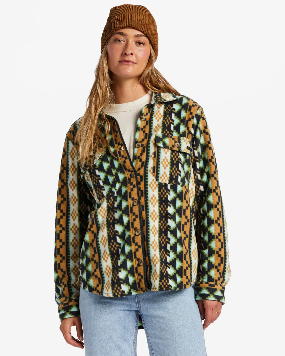 A/Div Forge Fleece Flannel Shacket - Black Multi sold by Billabong product image thumbnail 2