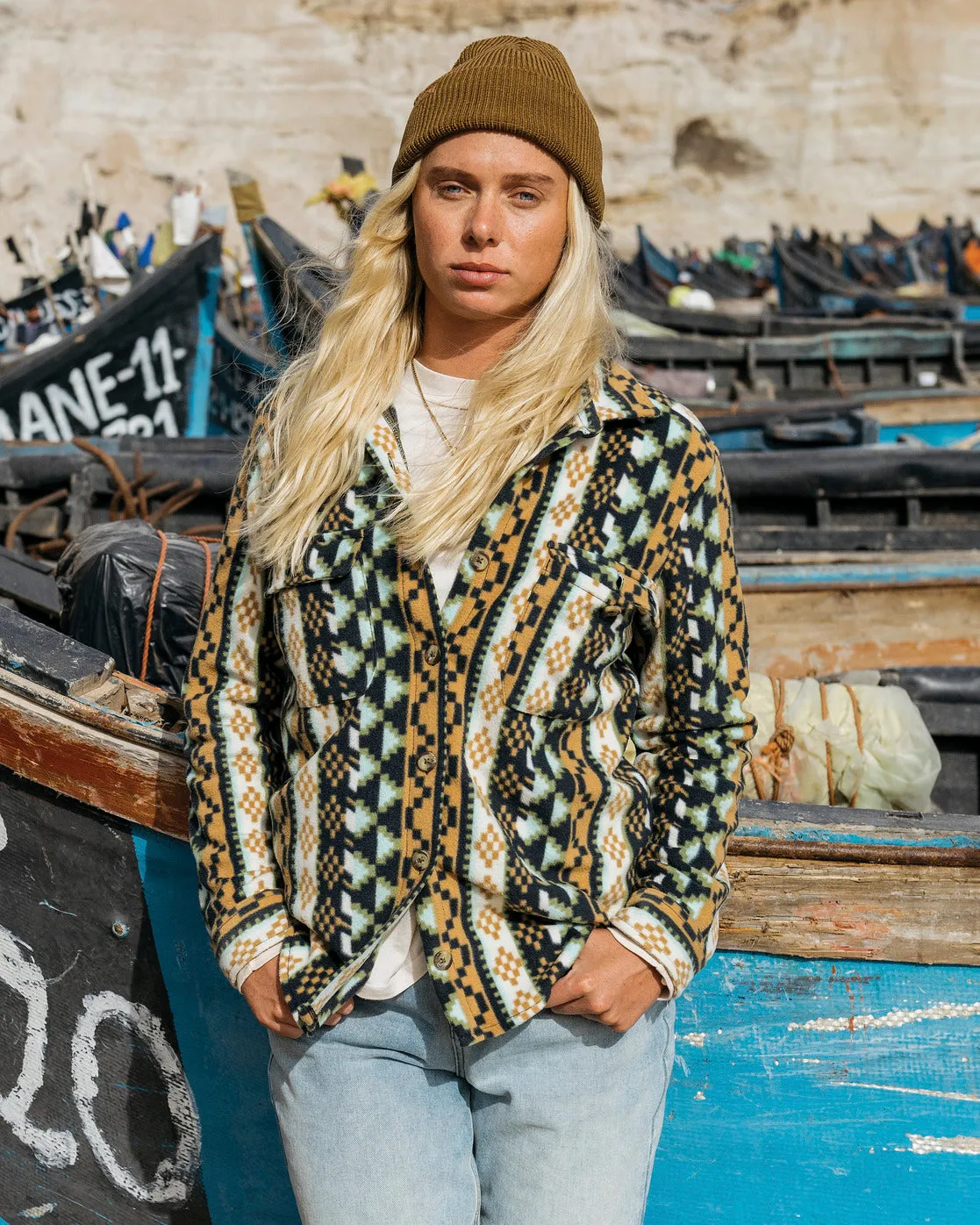 A/Div Forge Fleece Flannel Shacket - Black Multi sold by Billabong