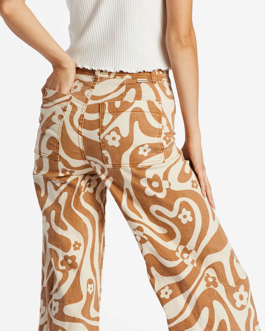 Free Fall Print High-Waist Pants - Cider sold by Billabong product image thumbnail 5