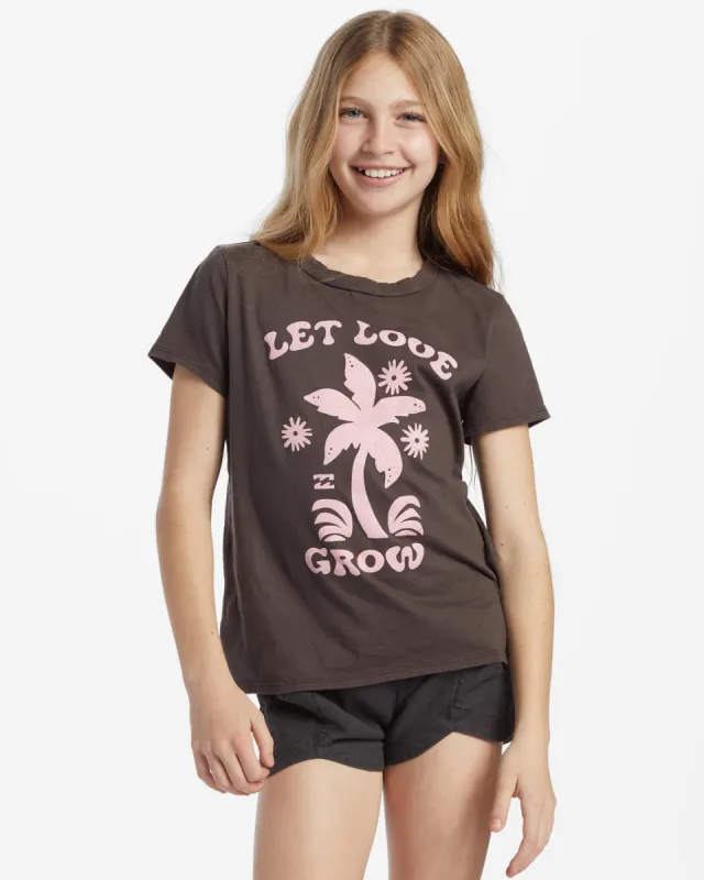 Girls Let Love Grow T-Shirt - Off Black sold by Billabong