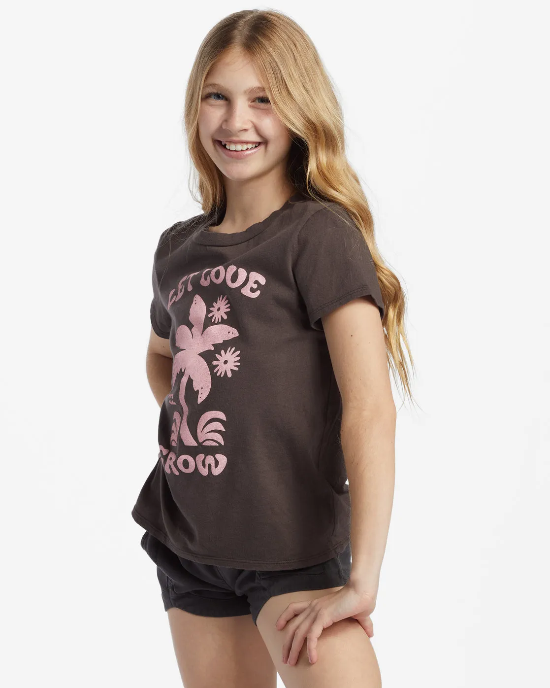 Girls Let Love Grow T-Shirt - Off Black sold by Billabong product image thumbnail 2