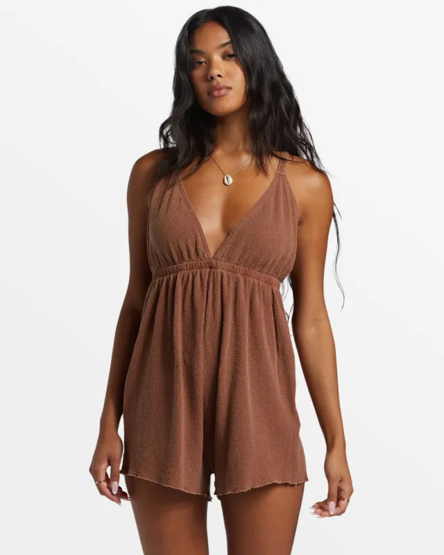On Vacay Romper Cover Up - Toasted Coconut sold by Billabong