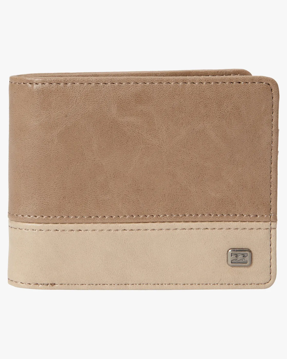 Dimension Faux Leather Bi-Fold Wallet - Clay sold by Billabong