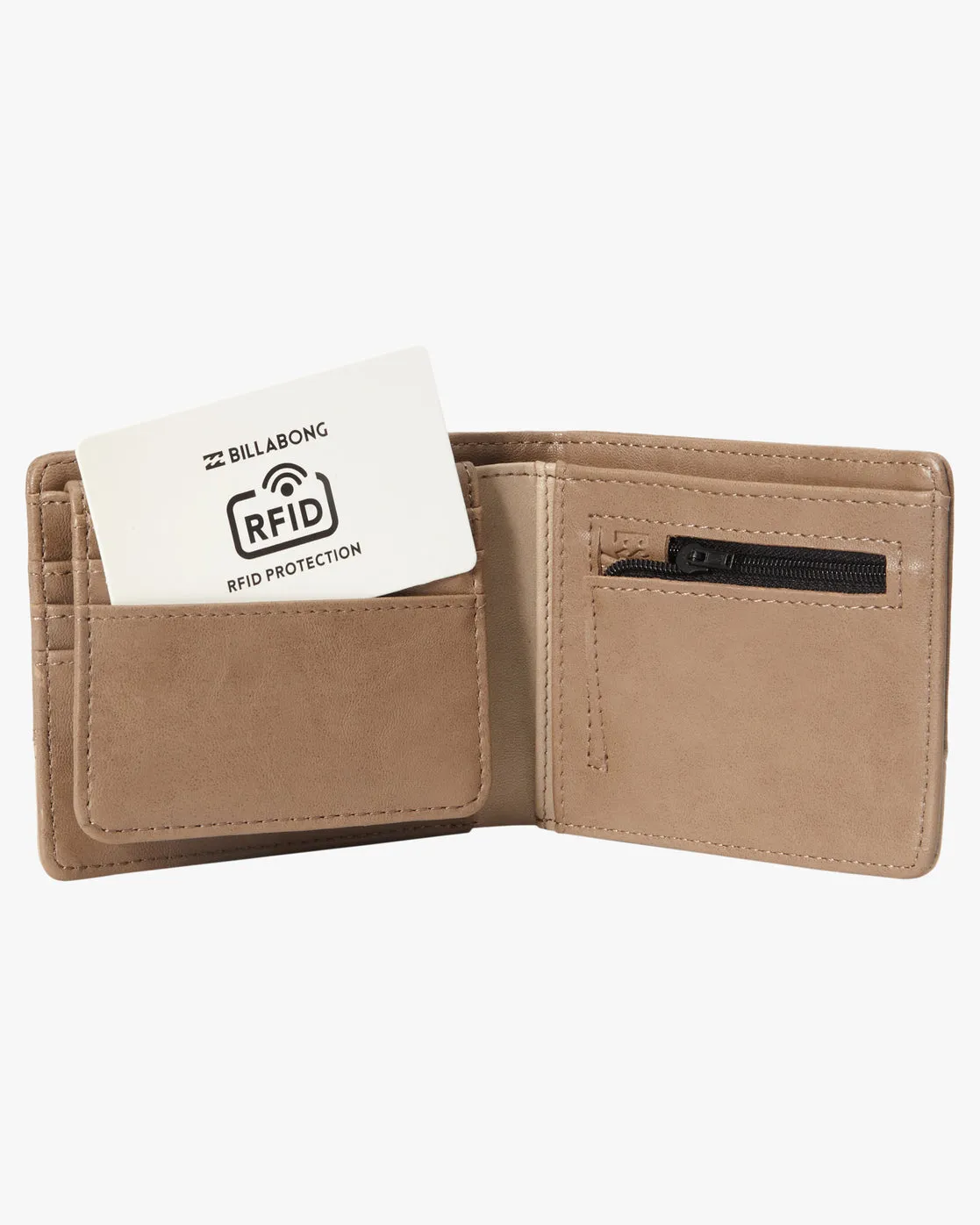 Dimension Faux Leather Bi-Fold Wallet - Clay sold by Billabong product image thumbnail 4