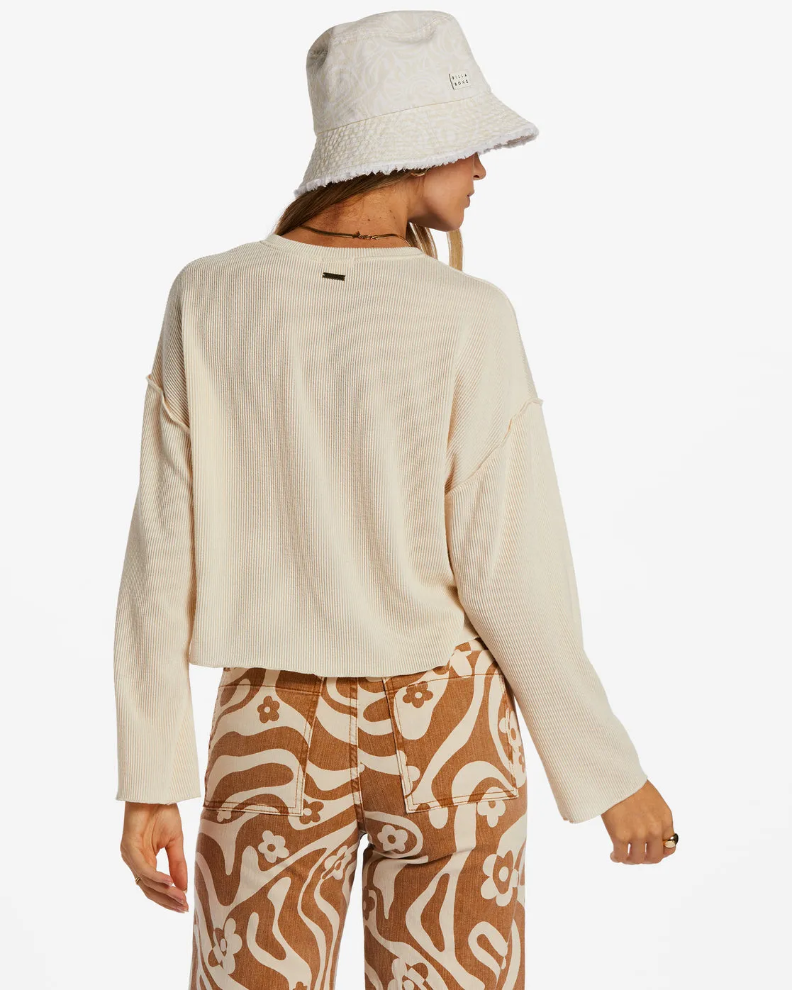 You Seam Happy Rib Knit Top - Antique White sold by Billabong product image thumbnail 3