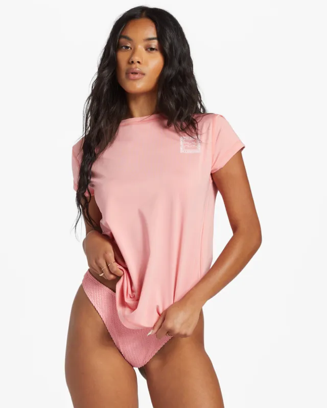 Core Sunday Surf Short Sleeve Rashguard Short Sleeve Surf Tee - Flamingo sold by Billabong