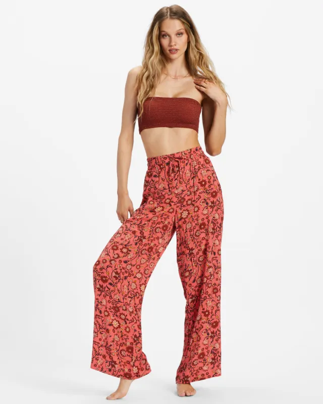 Sun Rays Crinkle Pants - Hibiscus sold by Billabong