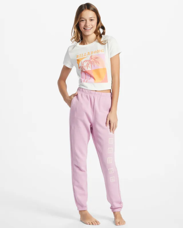Girls Making Waves High-Waist Sweatpants - Lavender Kiss sold by Billabong