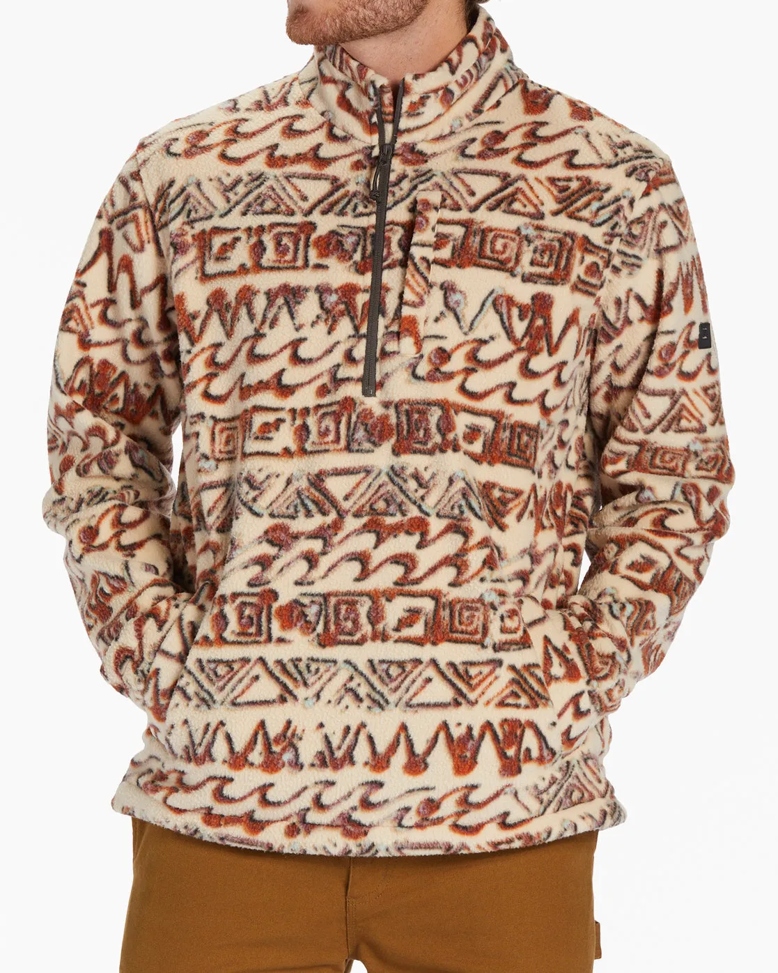 Boundary Half-Zip Mock Neck Fleece - Chino sold by Billabong