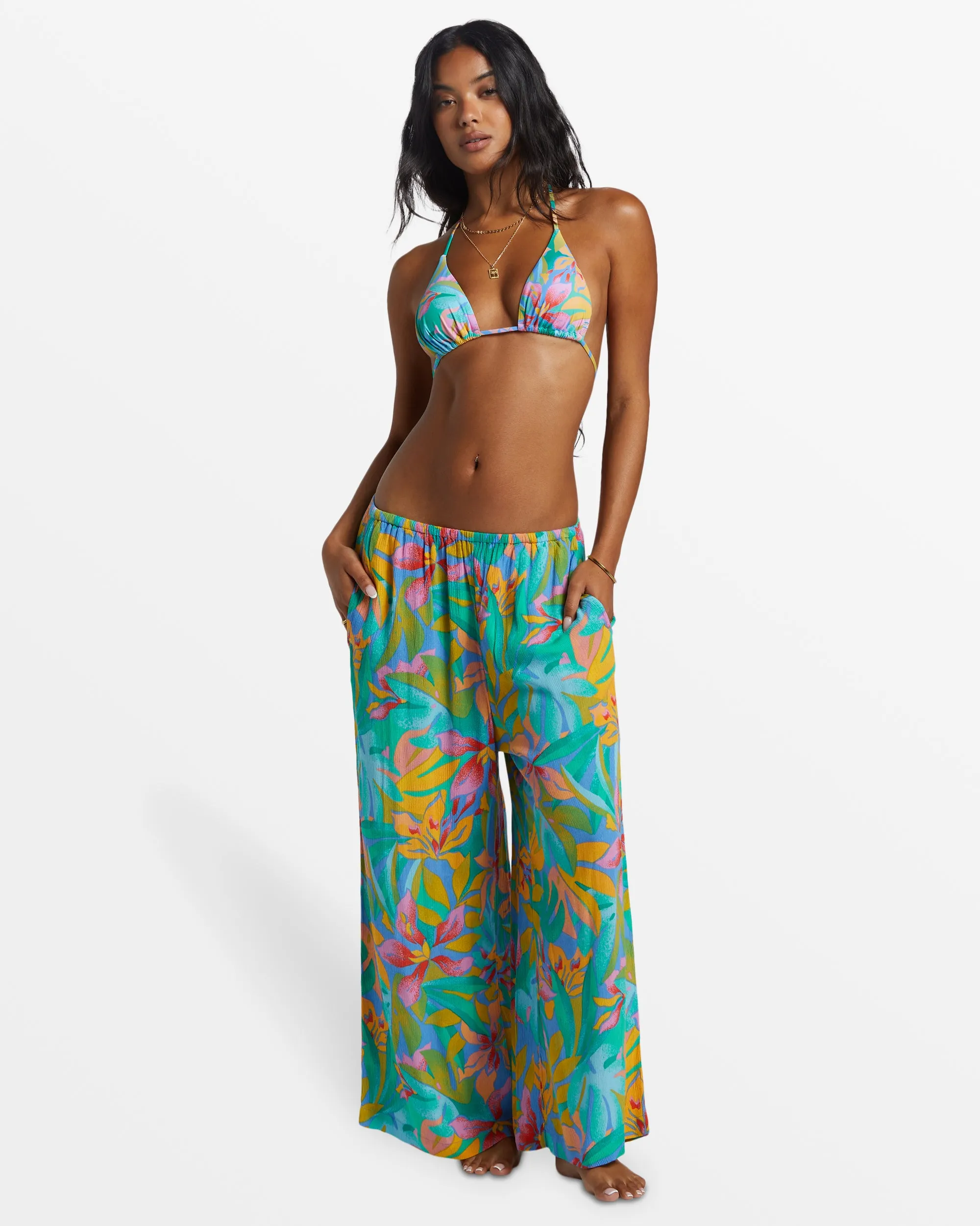 Sun Catcher Elastic Waist Printed Pants - Marina sold by Billabong product image thumbnail 2