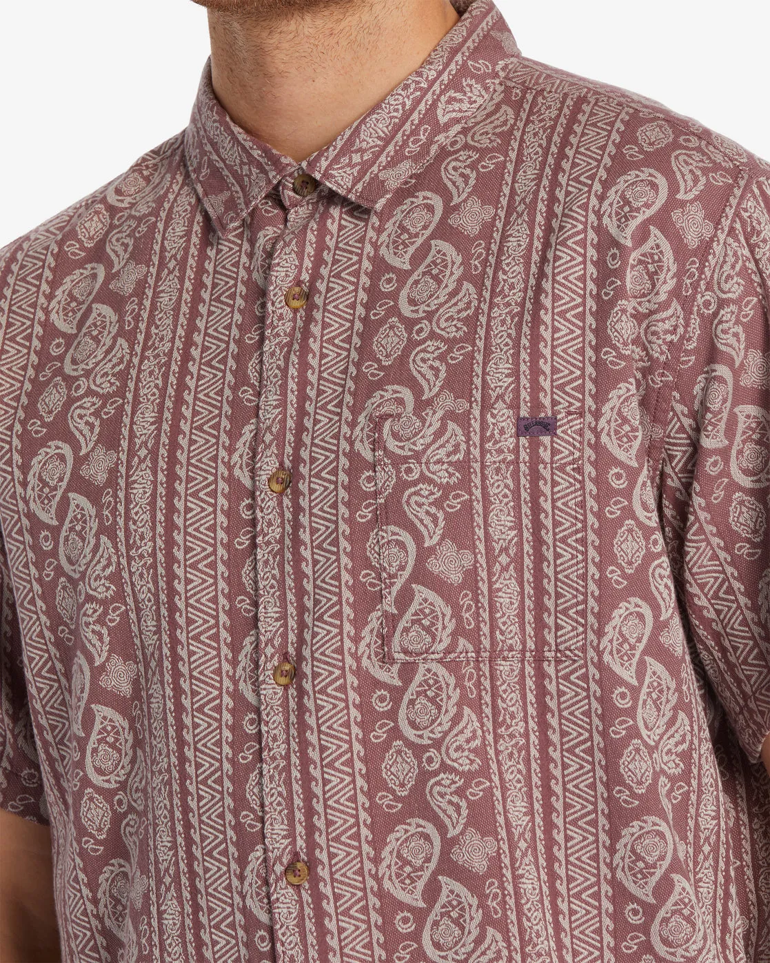 Sundays Jacquard Short Sleeve Shirt - Fig sold by Billabong product image thumbnail 4