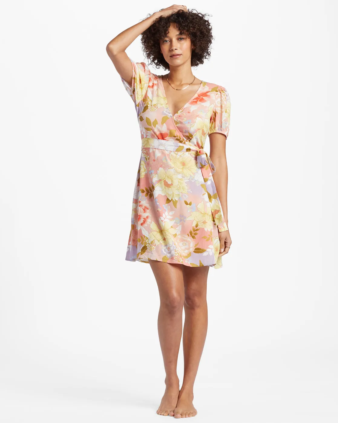 Hot Tropics Mini Wrap Dress - Sweet Peach sold by Billabong product image thumbnail 2