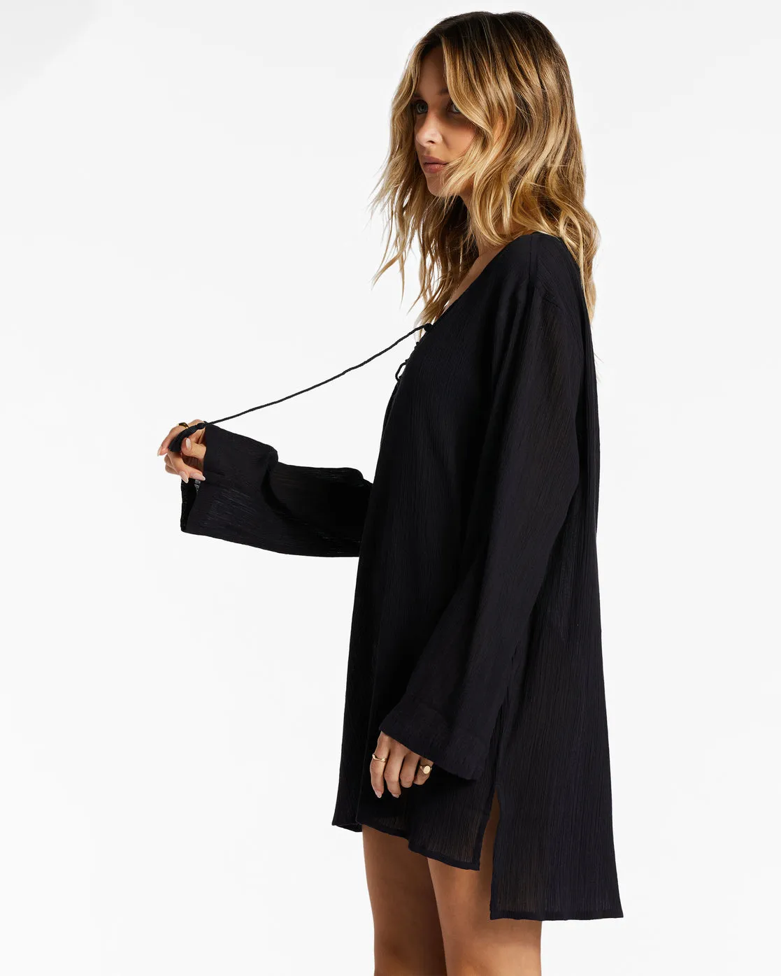 Blue Skies Beach Cover-Up Dress - Black Pebble sold by Billabong product image thumbnail 2