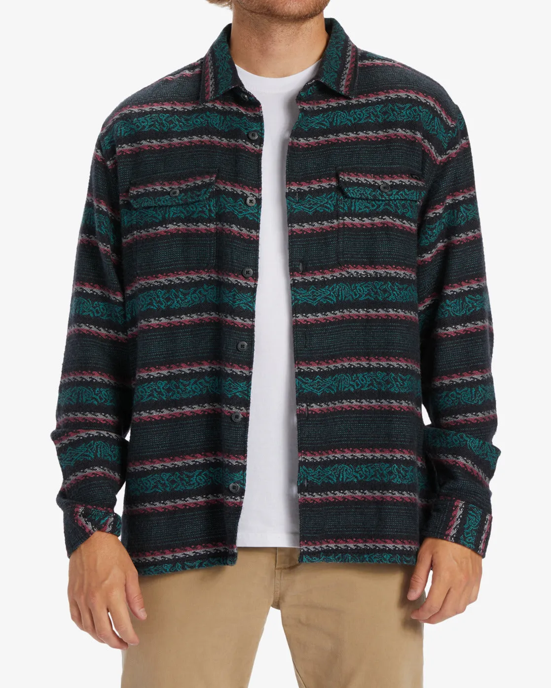 Offshore Jacquard Flannel Long Sleeve Shirt - Phantom sold by Billabong