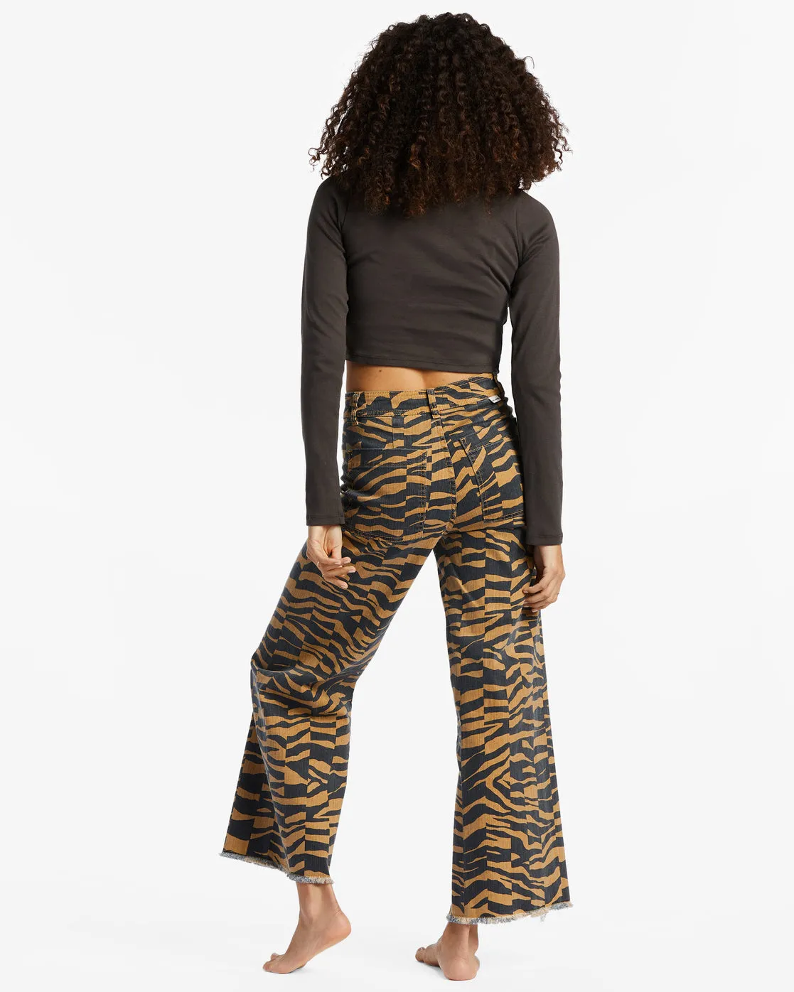 Free Fall Print Wide Leg Pants - Cosmic Khaki sold by Billabong product image thumbnail 3
