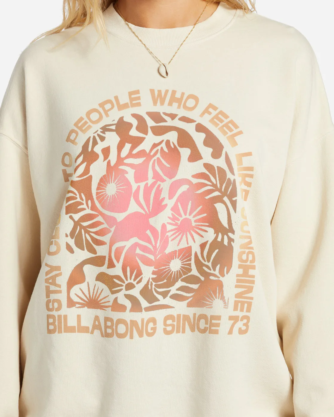 Ride In Oversized Crewneck Sweatshirt - Whitecap sold by Billabong product image thumbnail 4