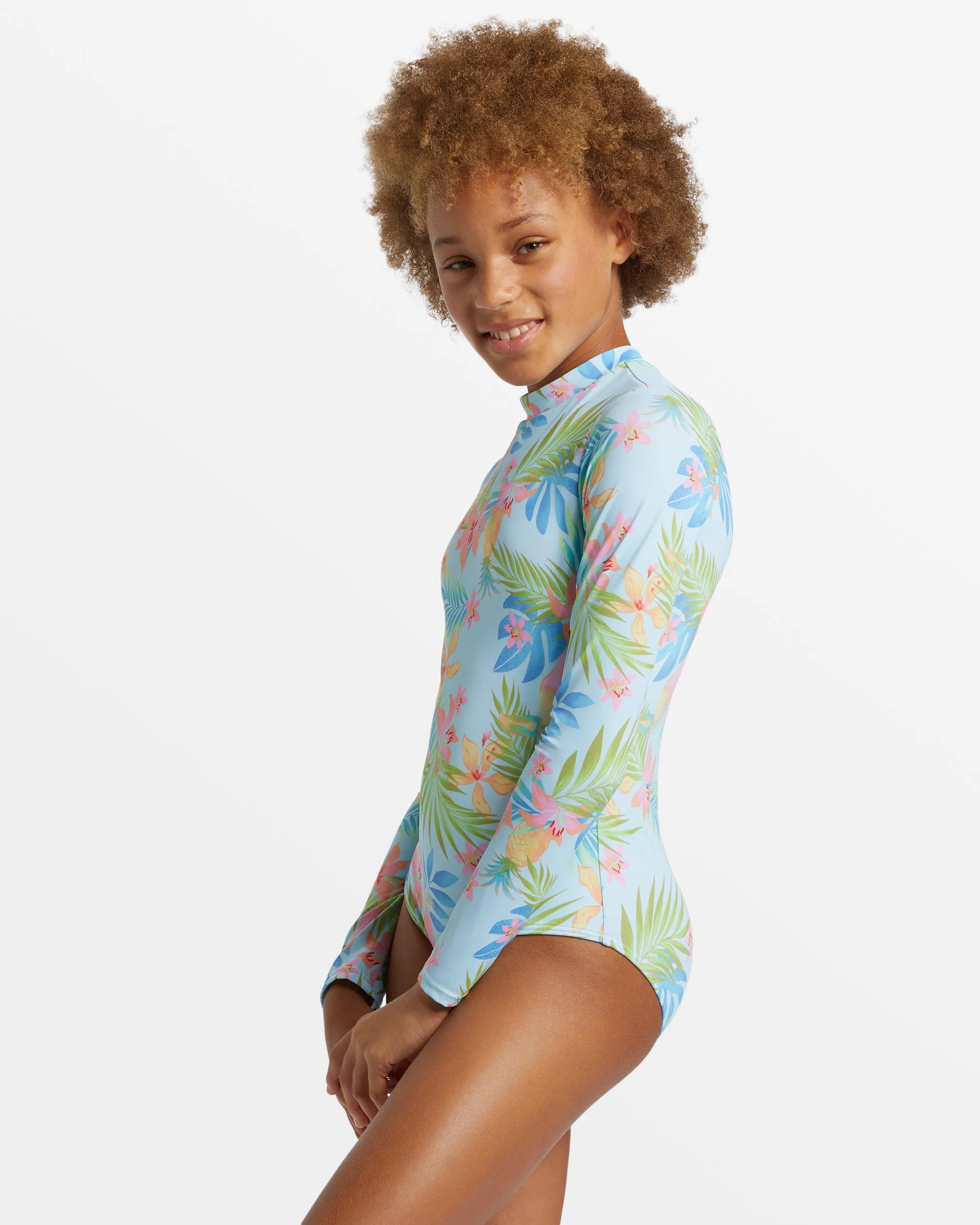 Girl's In Da Jungle Long Sleeve Swimsuit - Blue Glow sold by Billabong product image thumbnail 4