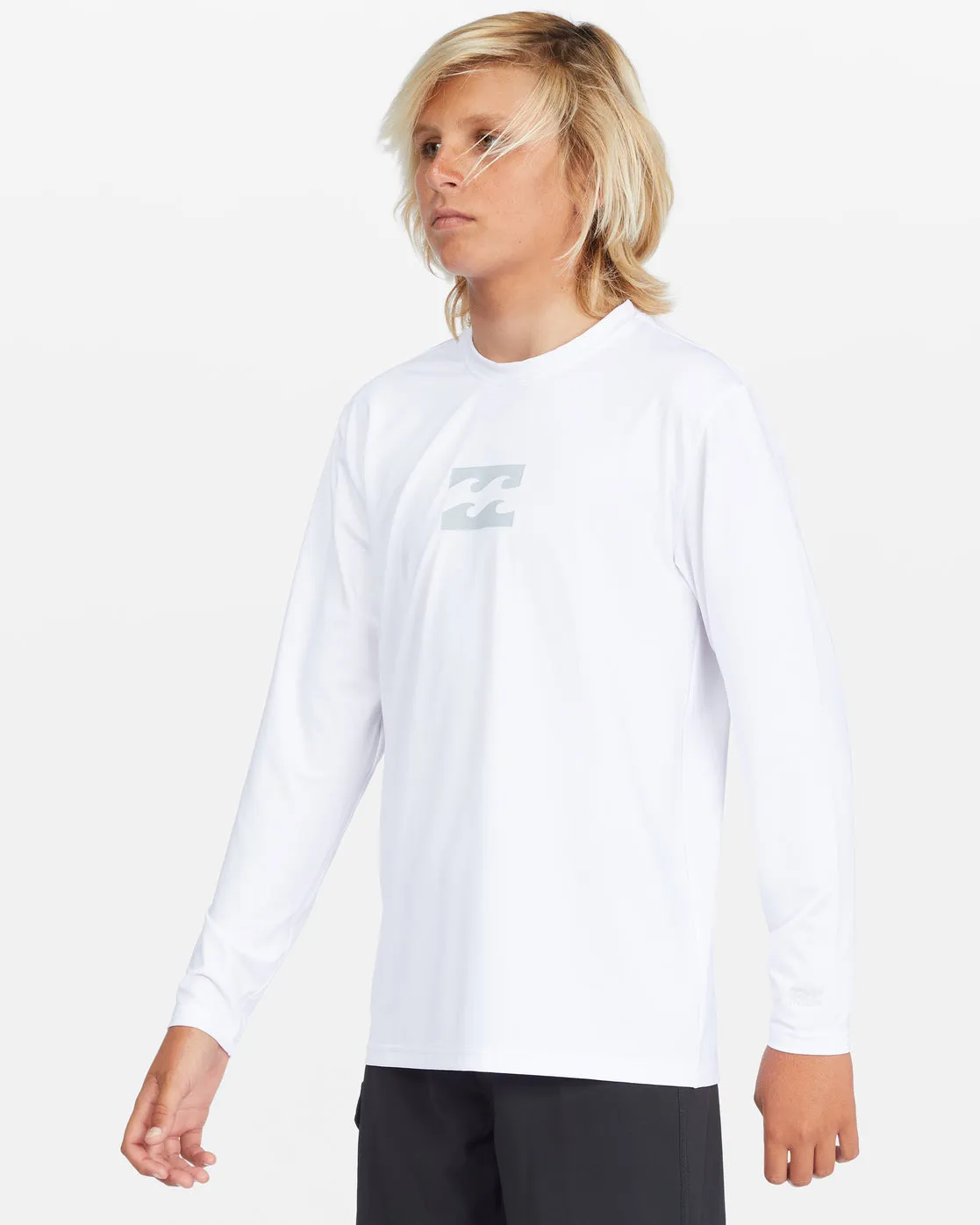 Boys All Day Wave Loose Fit Long Sleeve Surf Tee - White sold by Billabong