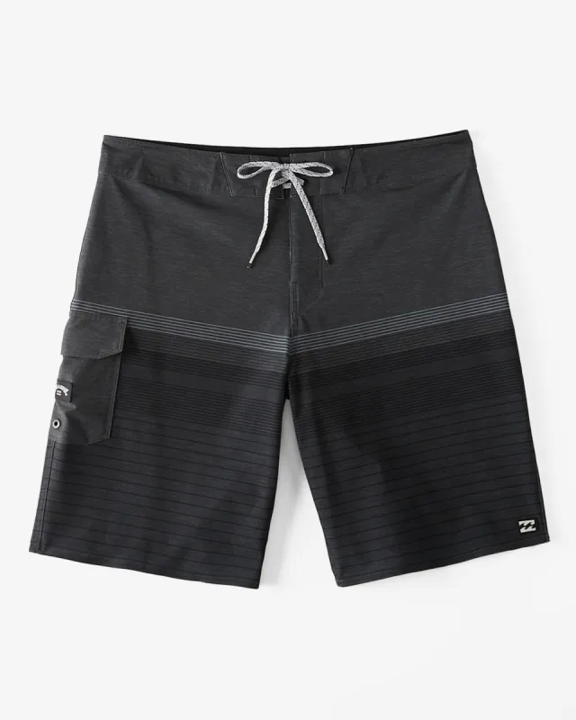 All Day Heather Stripe Pro 20" Boardshorts - Charcoal sold by Billabong