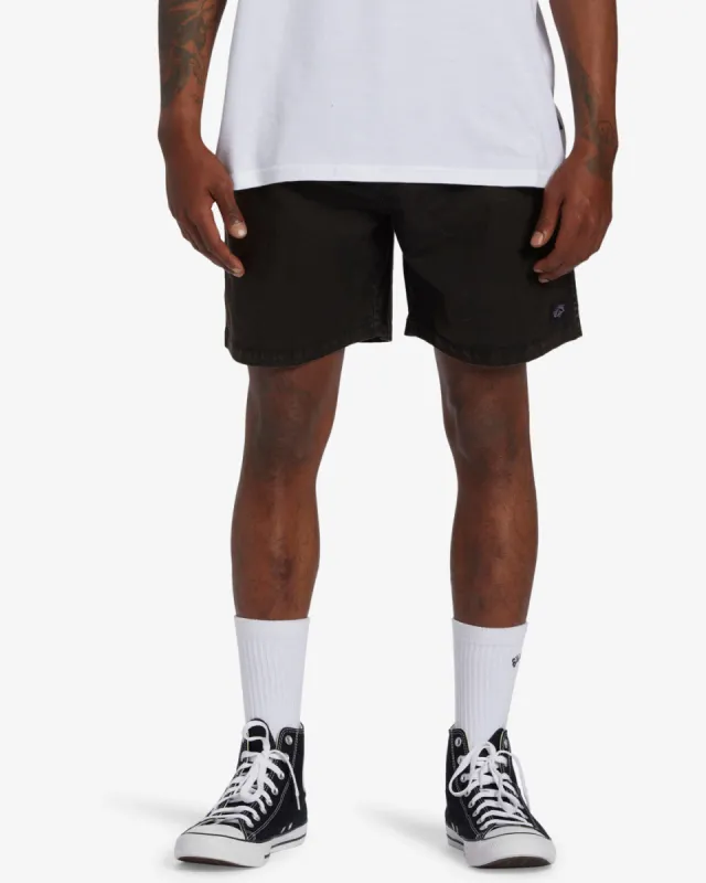 Mario Stretch 17" Elastic Waist Shorts - Black sold by Billabong