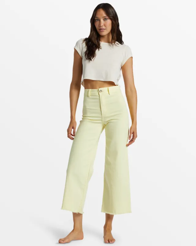 Free Fall High-Waist Pants - Mellow Yellow sold by Billabong
