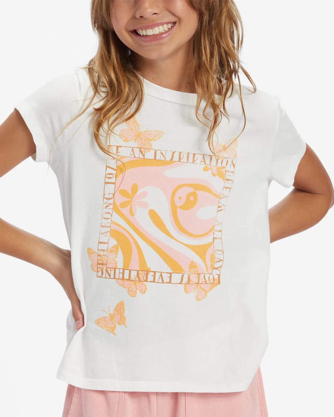 Girls Be A Butterfly T-Shirt - Salt Crystal sold by Billabong product image thumbnail 4