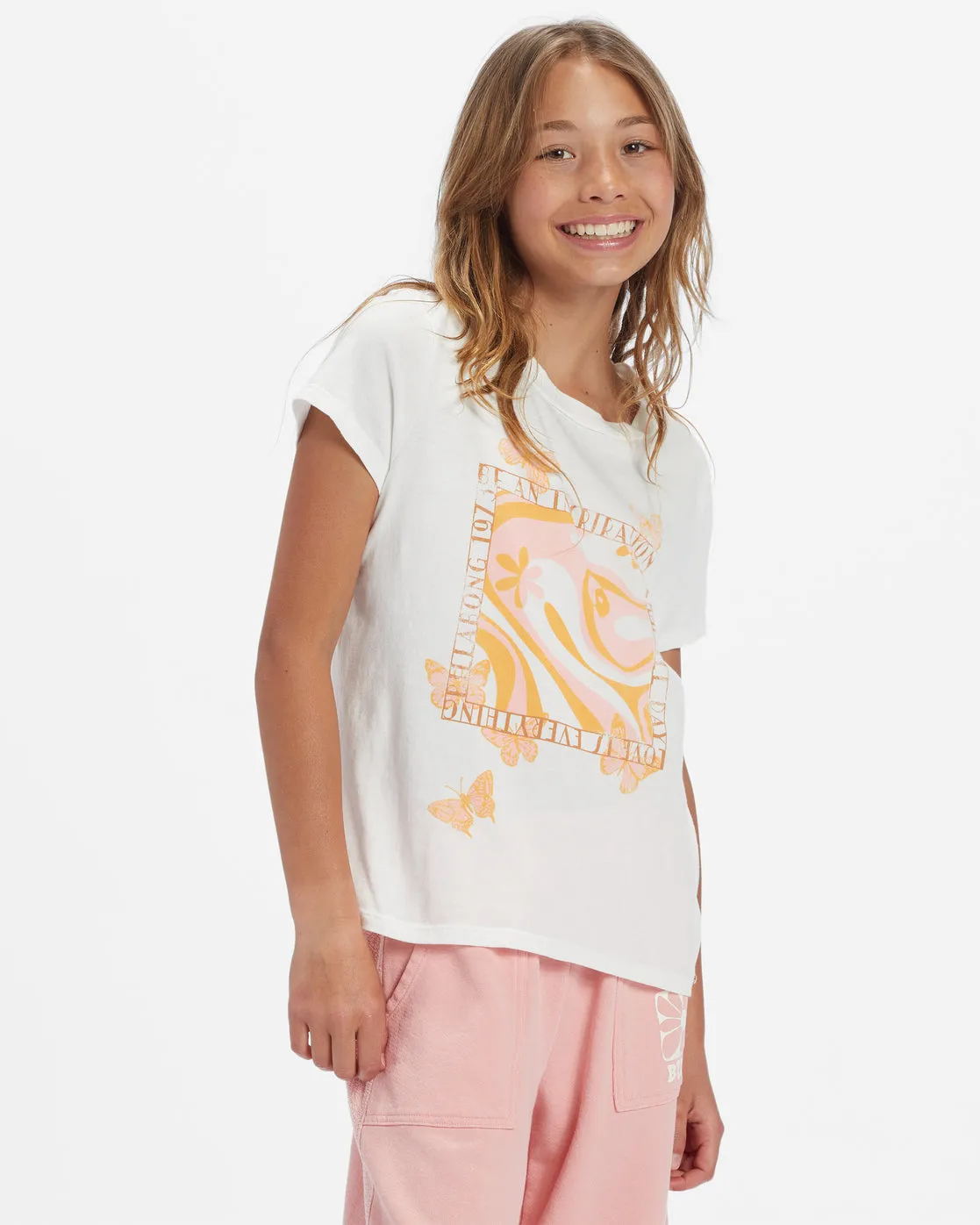 Girls Be A Butterfly T-Shirt - Salt Crystal sold by Billabong product image thumbnail 2
