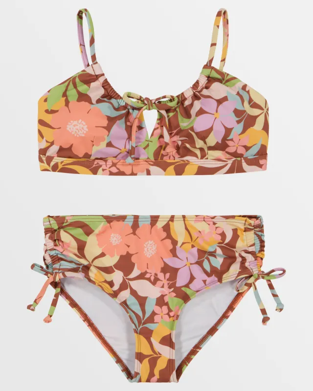 Girls Sweet Talkin Strappy Tank Bikini Set - Cacao sold by Billabong