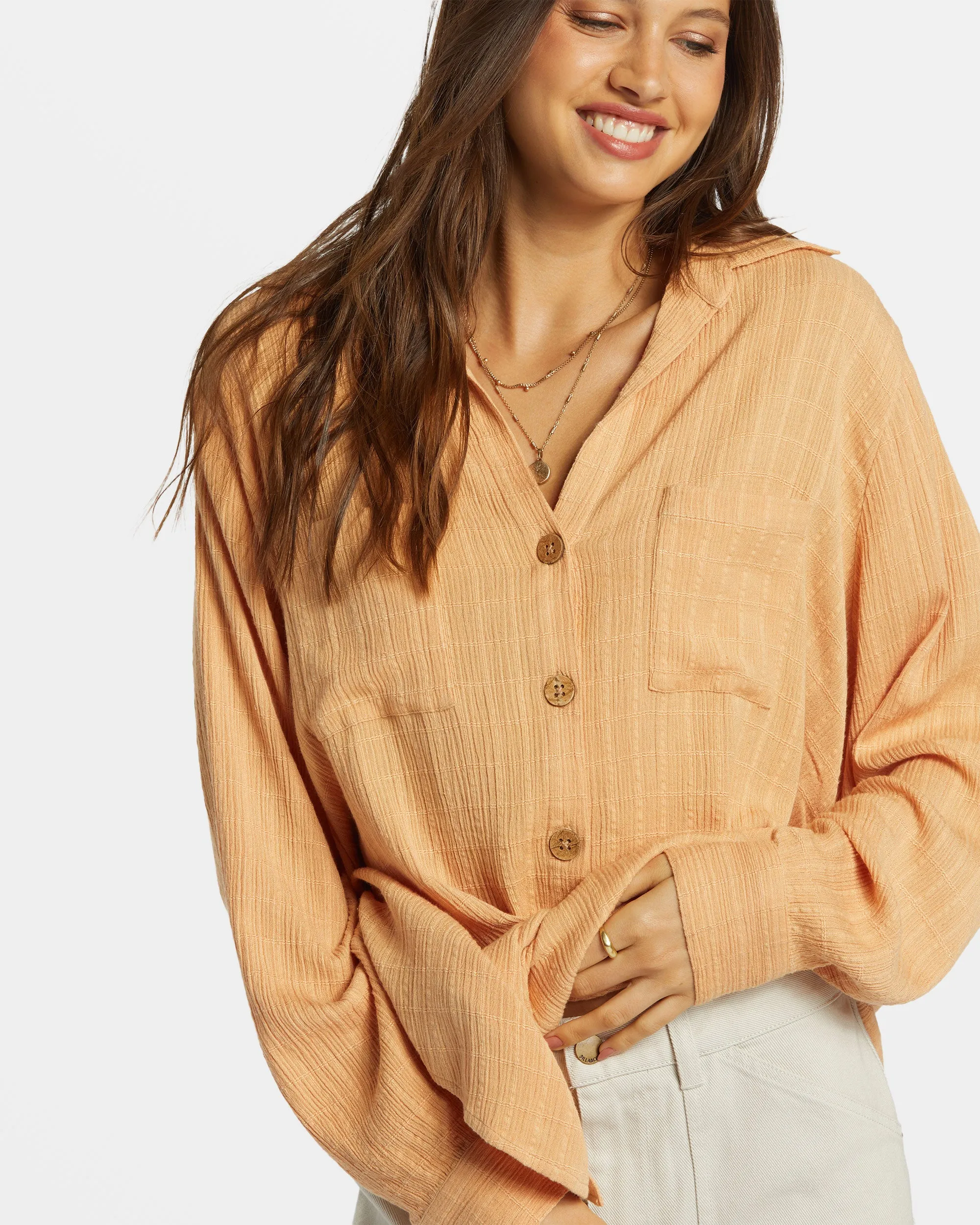 Swell Long Sleeve Shirt - Baked Clay sold by Billabong product image thumbnail 5