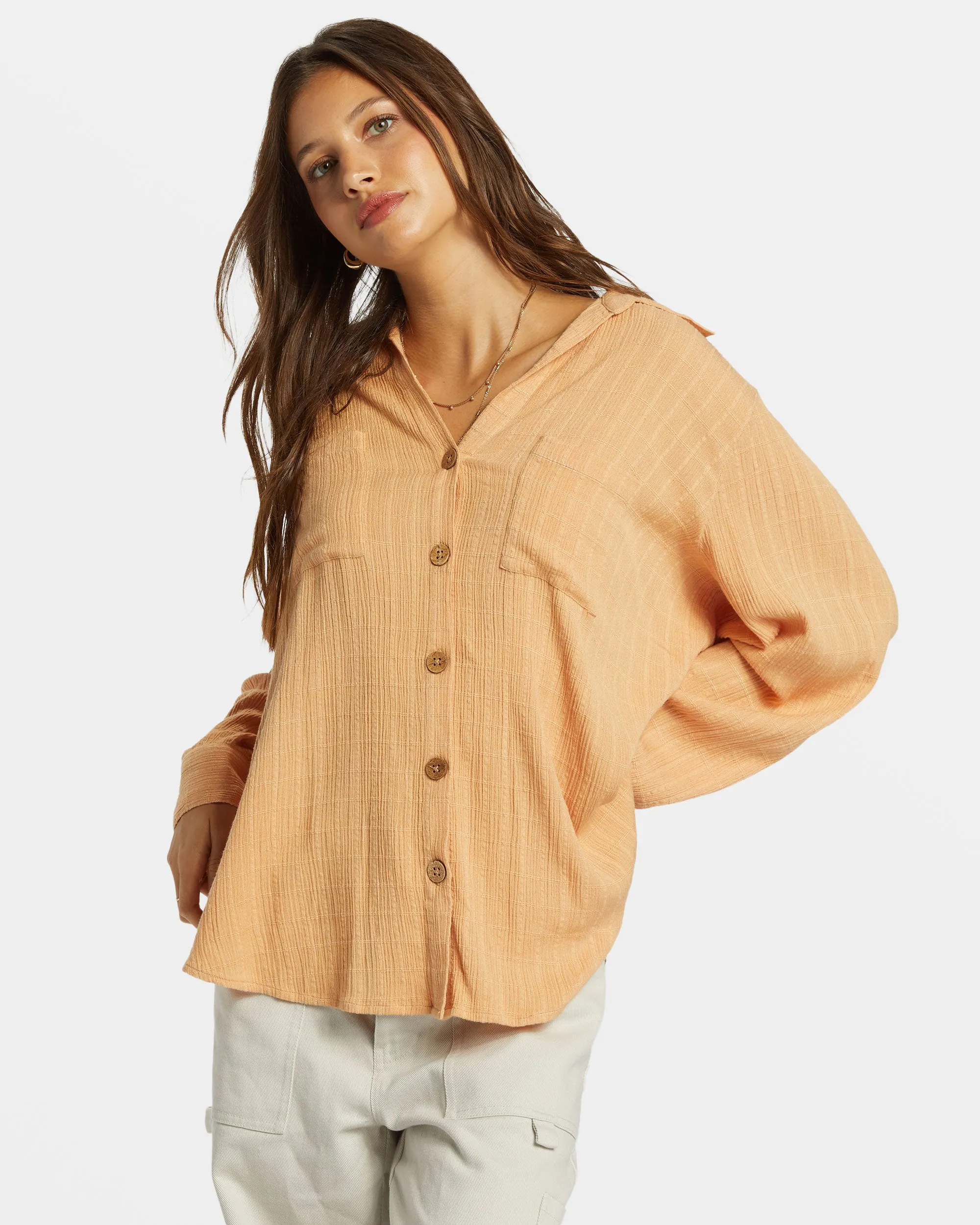 Swell Long Sleeve Shirt - Baked Clay sold by Billabong product image thumbnail 2