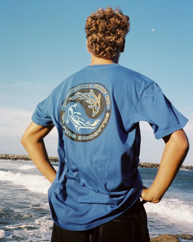 Connection Short Sleeve Wave Washed T-Shirt - Cobalt sold by Billabong