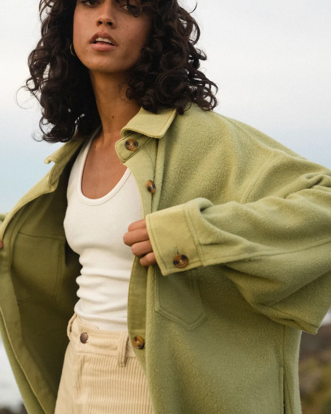 Anytime Shacket Oversized Button-Through Jacket - Avocado sold by Billabong