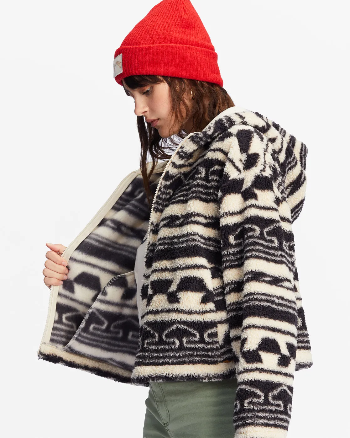 Marlowe Fleece Zip-Up Hooded Jacket - Off Black 1 sold by Billabong product image thumbnail 4