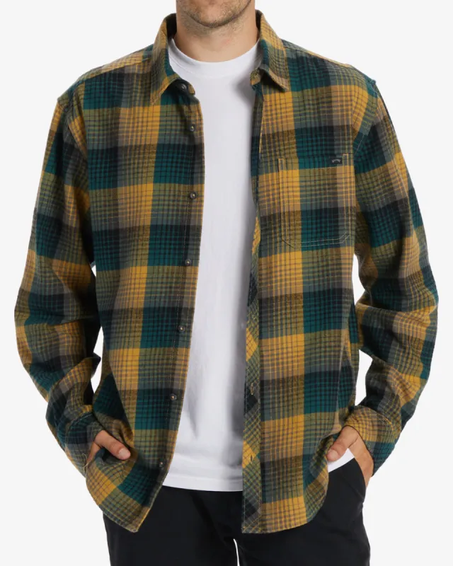 Coastline Flannel Long Sleeve Shirt - Gold sold by Billabong