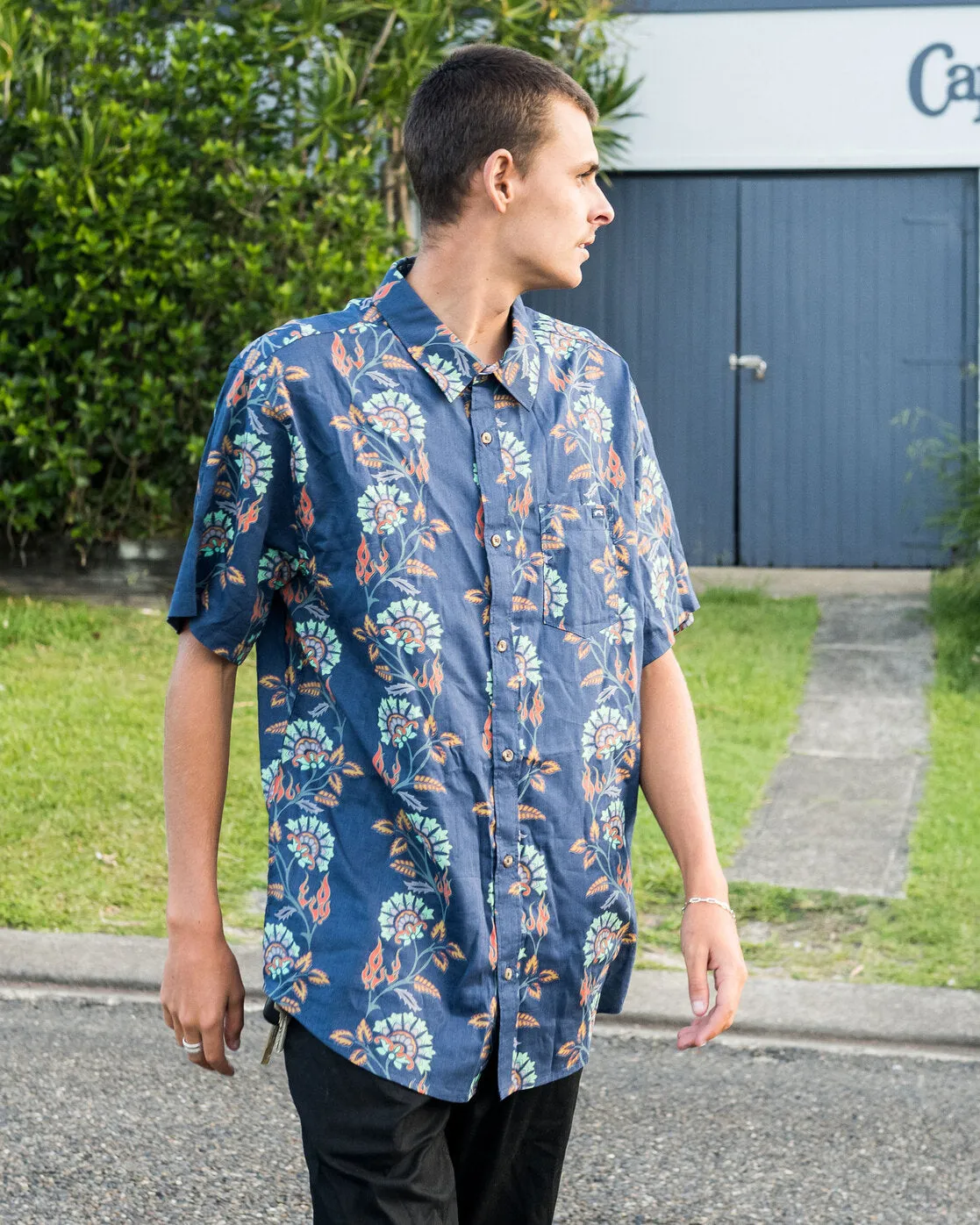 Sundays Short Sleeve Shirt - Dark Blue sold by Billabong