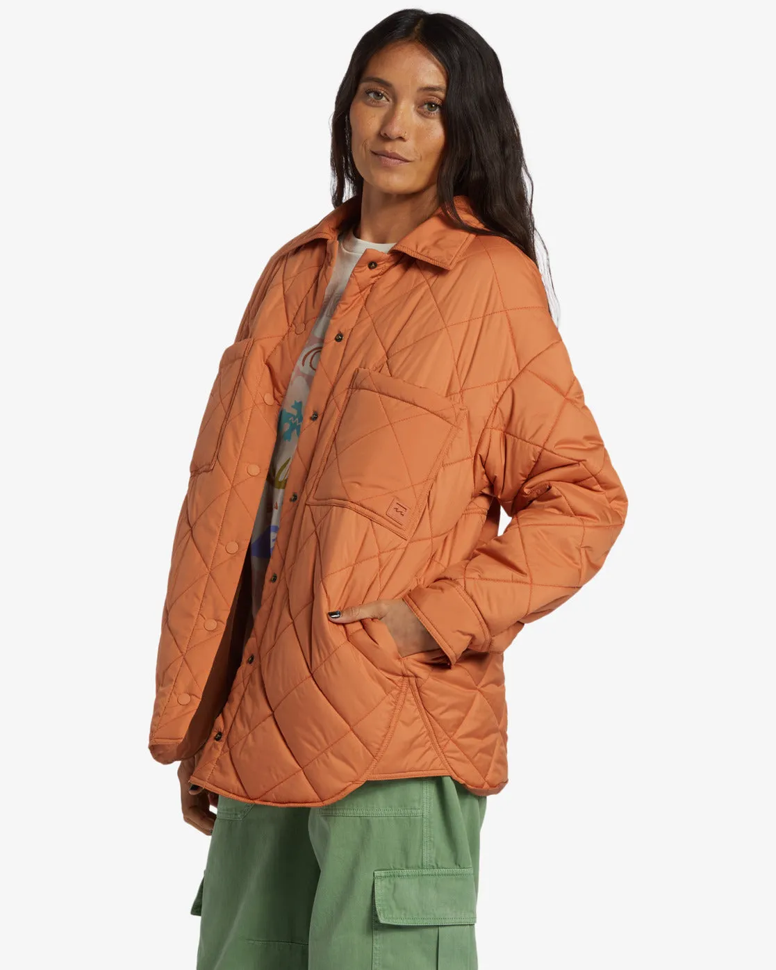 Transport Shacket Snap Front Overshirt - Sunburnt sold by Billabong product image thumbnail 2